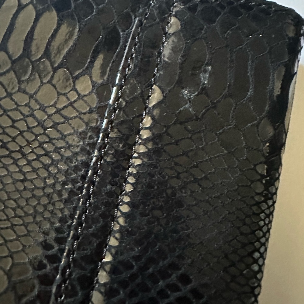 Michael Kors Black Glazed Python Embossed Leather… - image 6